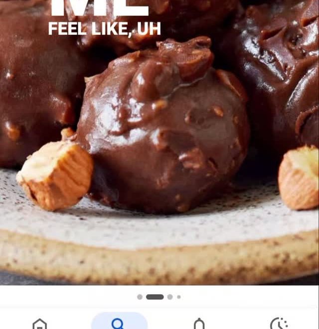 Chocolate ferrero rocher style bites with hazelnuts