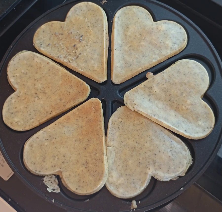 Heart-shaped pancakes